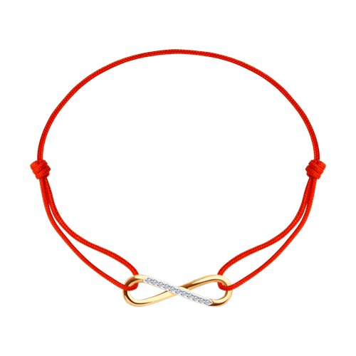 Brățară din aur roșu cu pietre Cubic Zirconia Incolor, Textil