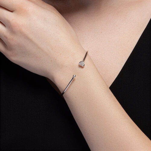 Браслет Love из белого золота с камнями Бриллиант