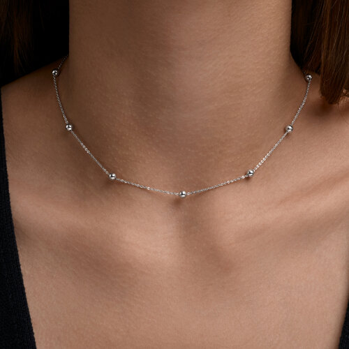 Колье из серебра без камней