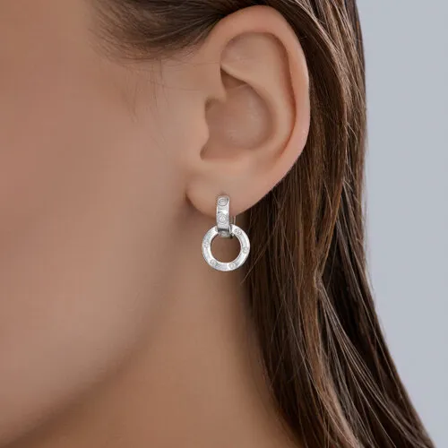 Cercei Creole din argint cu Cubic Zirconia Incolor