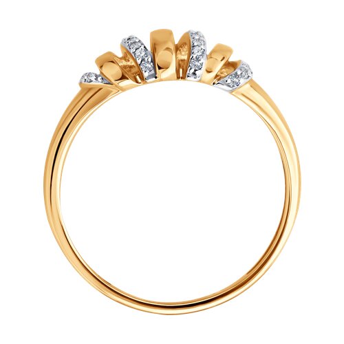 Кольцо из красного золота с камнями Бриллиант