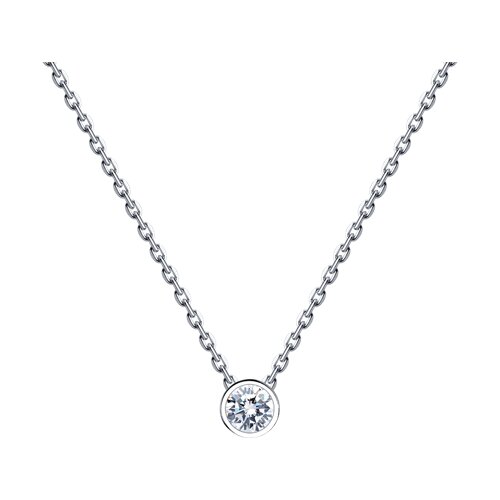 Colier din aur alb cu pietre Diamant