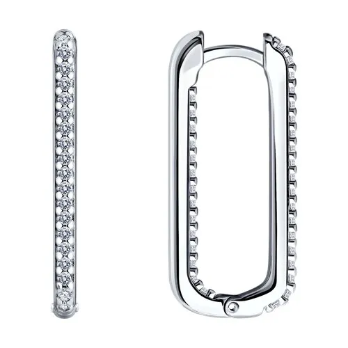 Cercei Creole din argint cu Cubic Zirconia Incolor