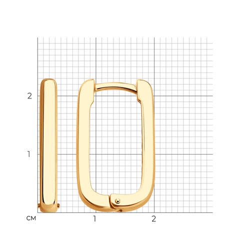 Серьги Конго из красного золота без камней