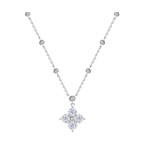 Colier din argint  cu pietre Cubic Zirconia Incolor