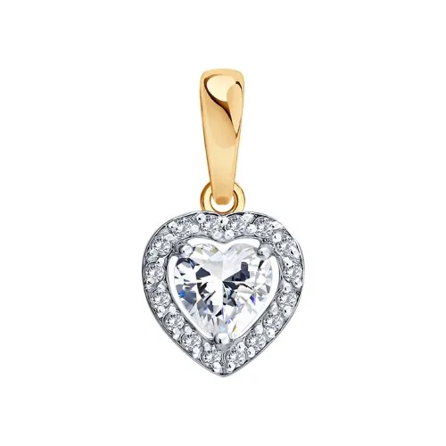 Pandantiv din aur roșu cu Cubic Zirconia Incolor
