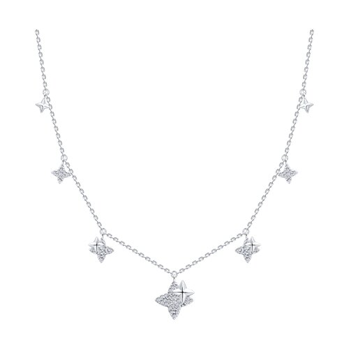 Colier din argint  cu pietre Cubic Zirconia Incolor