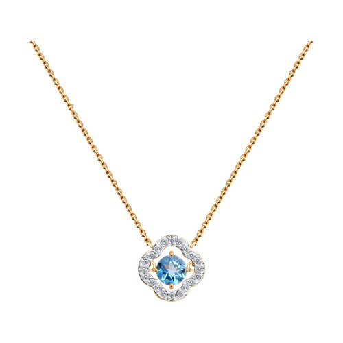 Colier din aur roșu cu pietre Cubic Zirconia Incolor, Topaz Swiss