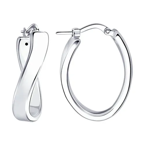 Серьги Конго из серебра без камней