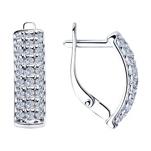 Cercei din argint cu Cubic Zirconia Incolor