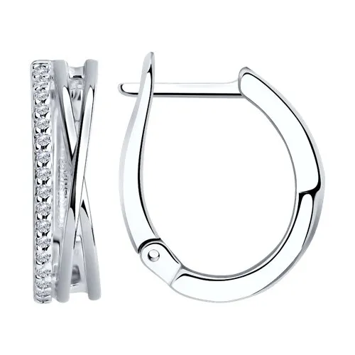 Cercei din argint cu Cubic Zirconia Incolor