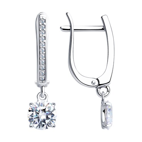 Cercei Suspendați din argint  cu pietre Cubic Zirconia Incolor