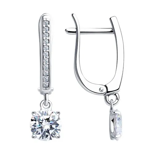 Cercei Suspendați din argint cu Cubic Zirconia Incolor