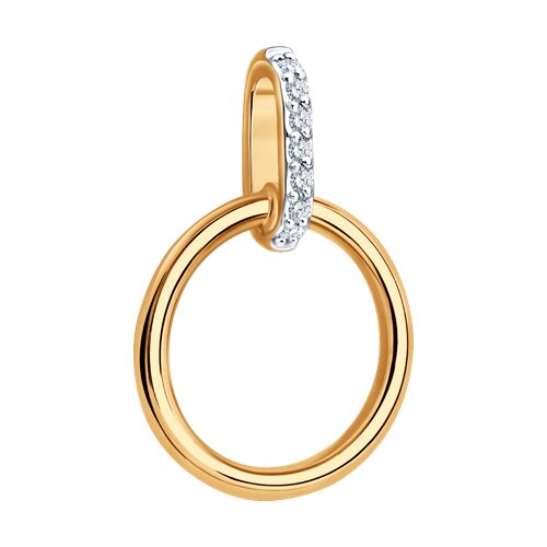 Pandantiv din aur roșu cu pietre Diamant