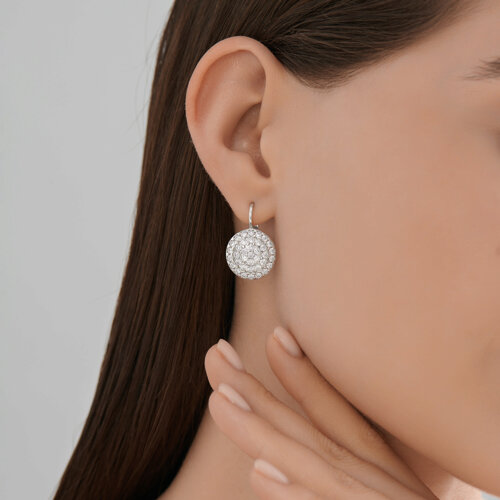 Cercei din argint  cu pietre Cubic Zirconia Incolor