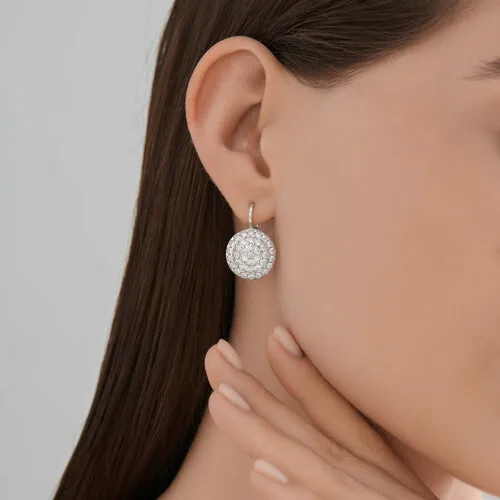 Cercei din argint cu Cubic Zirconia Incolor