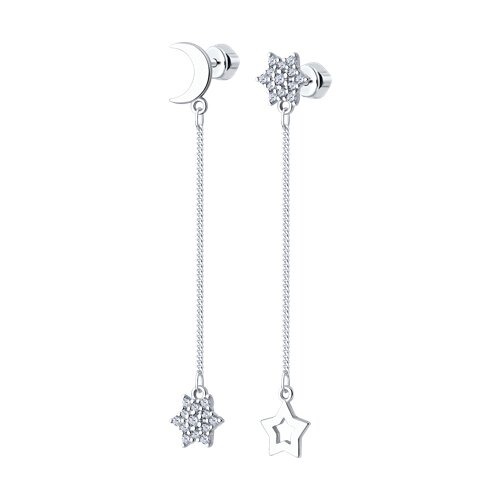 Cercei Pusete din argint  cu pietre Cubic Zirconia Incolor