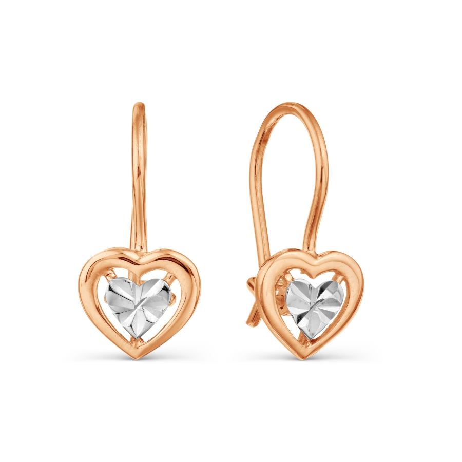 Cercei p-u copii din aur roșu fără pietre