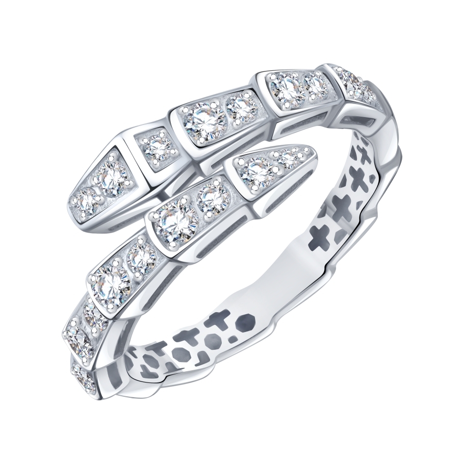 Кольцо из белого золота с камнями Бриллиант