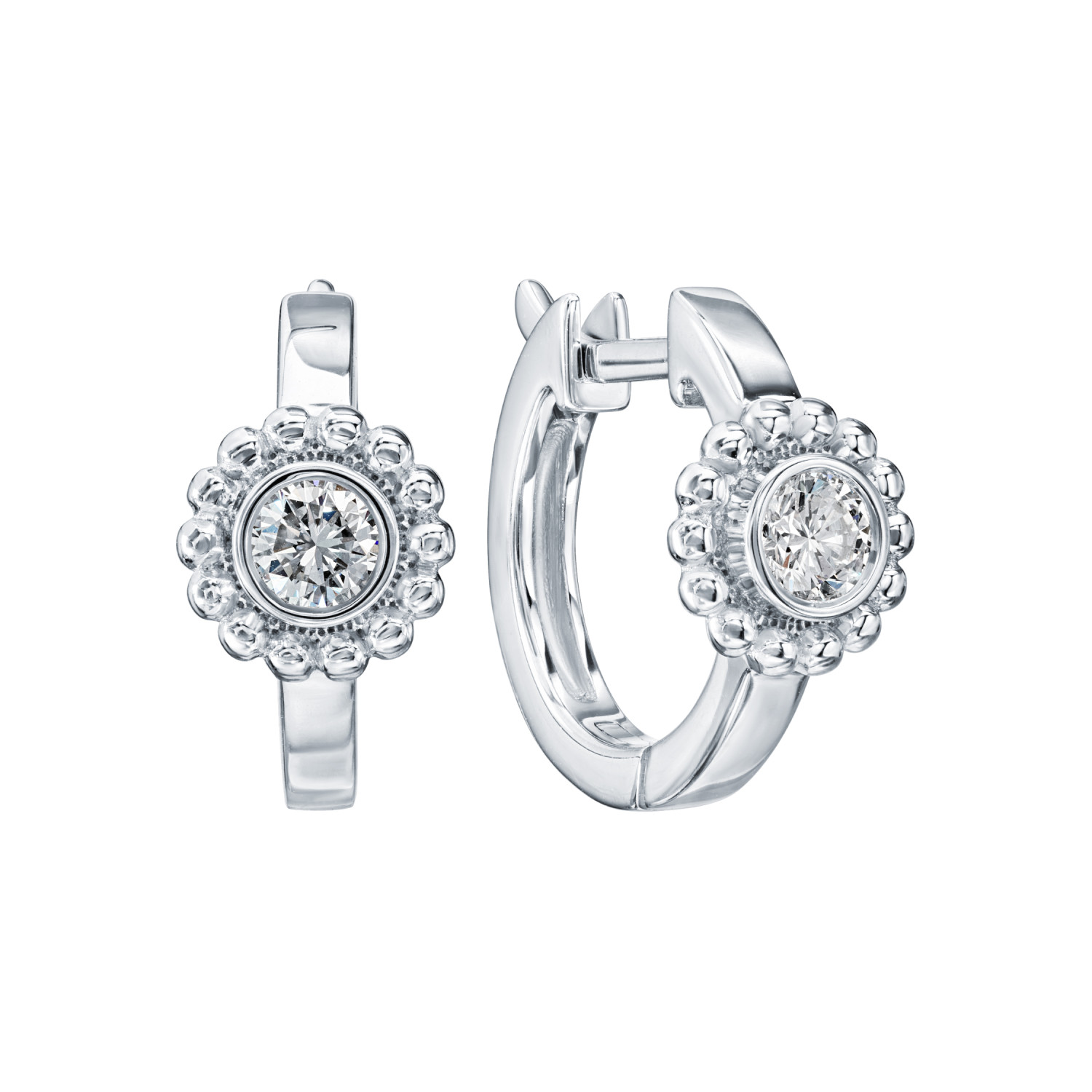 Серьги из белого золота с камнями Бриллиант