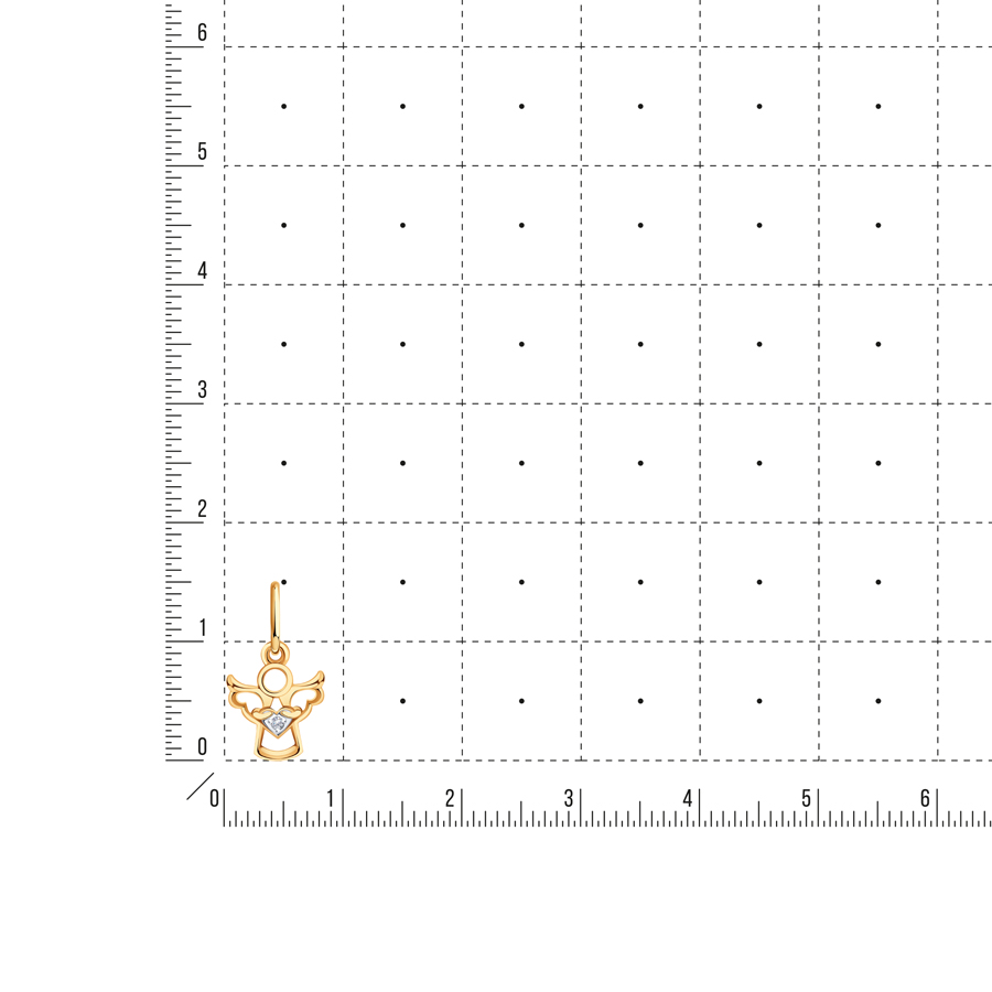 Подвеска из красного золота с камнями Фианит