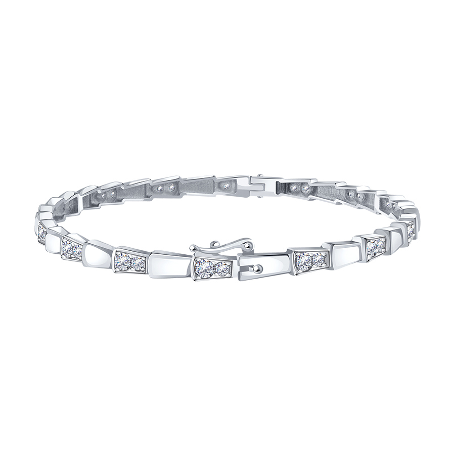 Браслет из белого золота с камнями Бриллиант