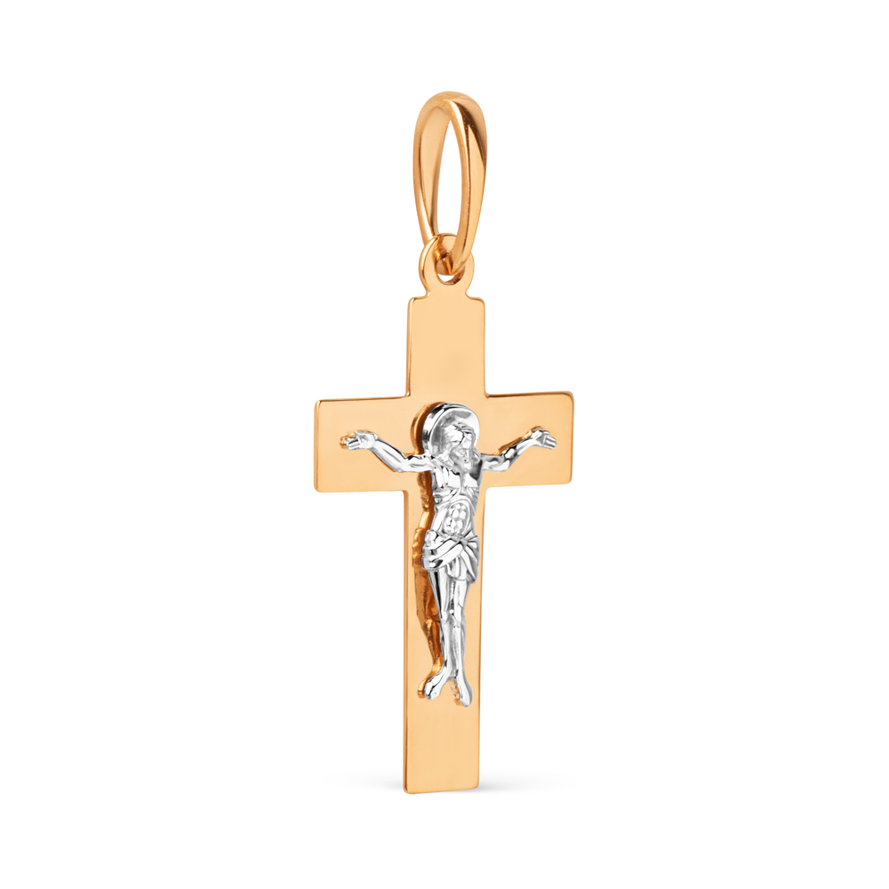 Cruce din aur roșu fără pietre