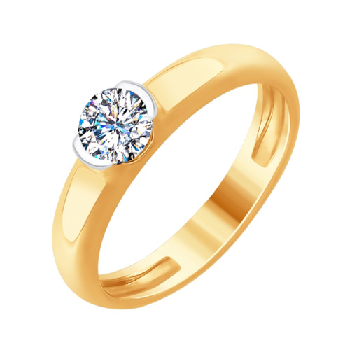 Inel din aur roșu cu pietre Diamant