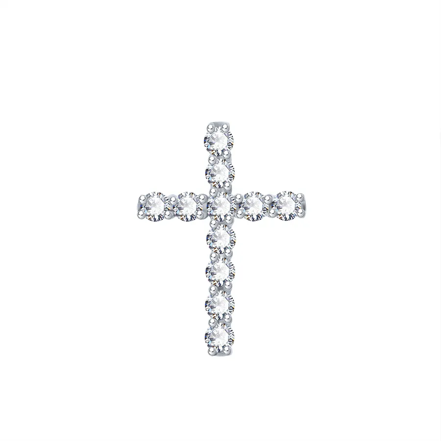 Cruce din aur alb cu Diamant
