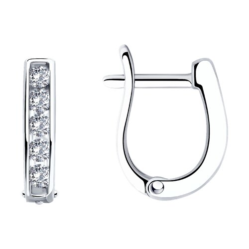 Cercei din argint  cu pietre Cubic Zirconia Incolor
