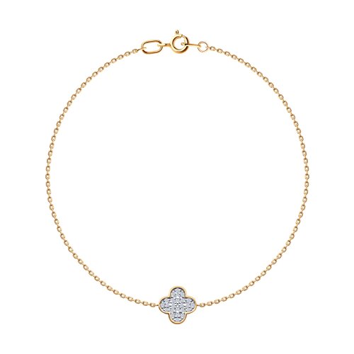 Brățară din aur roșu cu pietre Cubic Zirconia Incolor