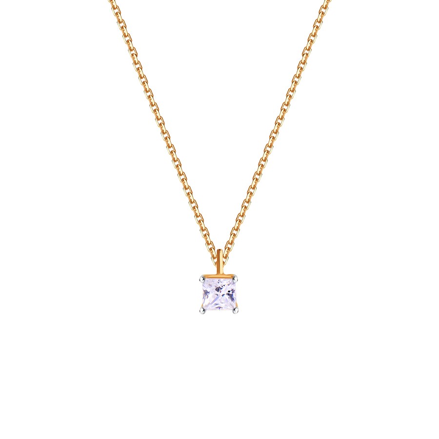 Colier din aur roșu cu Cubic Zirconia Incolor