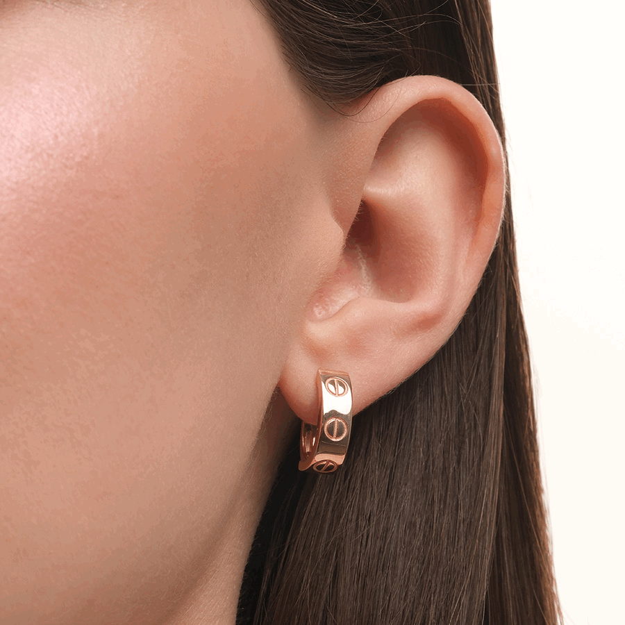 Cercei din aur roșu fără pietre