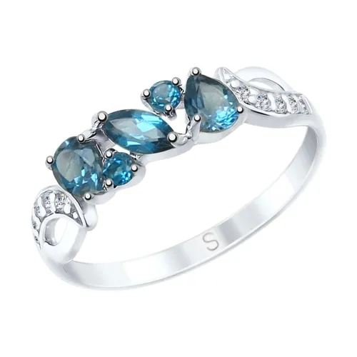 Inel din argint cu Cubic Zirconia Incolor, Topaz London
