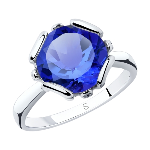 Inel din argint  cu pietre Cubic zirconia, Sital Sintetic Safir