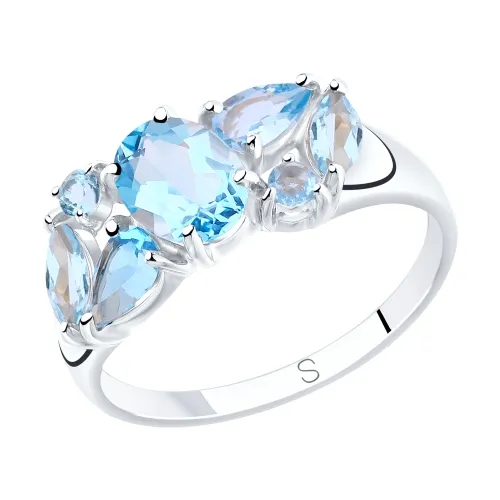 Inel din argint cu Topaz albastru