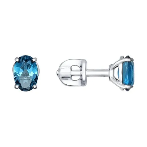 Cercei Pusete din argint cu Topaz London
