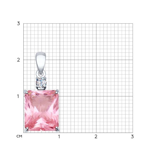 Pandantiv din argint  cu pietre Cubic Zirconia Incolor, Sital sintetic