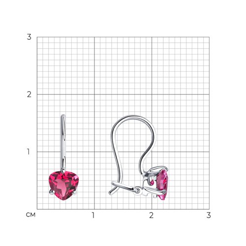 Cercei p-u copii din argint  cu pietre Cubic Zirconia Roz