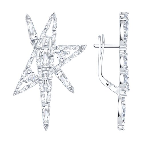 Cercei din argint  cu pietre Cubic Zirconia Incolor