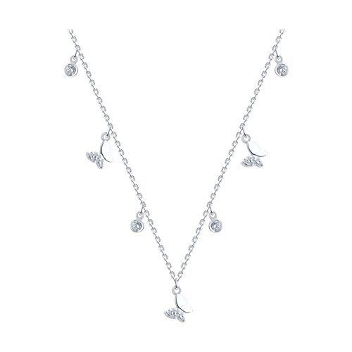 Colier din argint  cu pietre Cubic Zirconia Incolor
