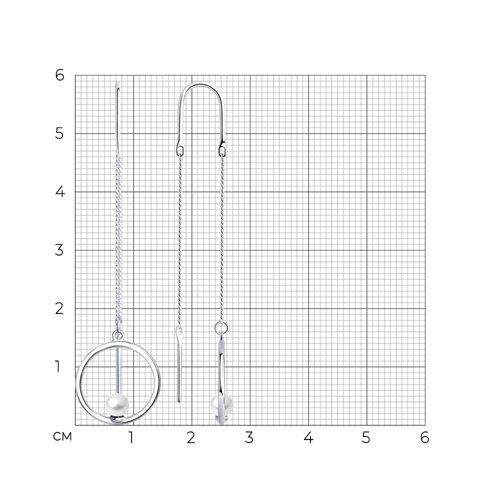Cercei Lanț din argint  cu pietre Perla Swarovski