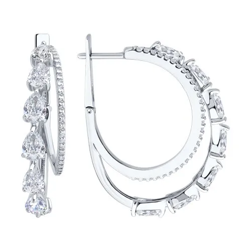 Cercei din argint cu Cubic Zirconia Incolor