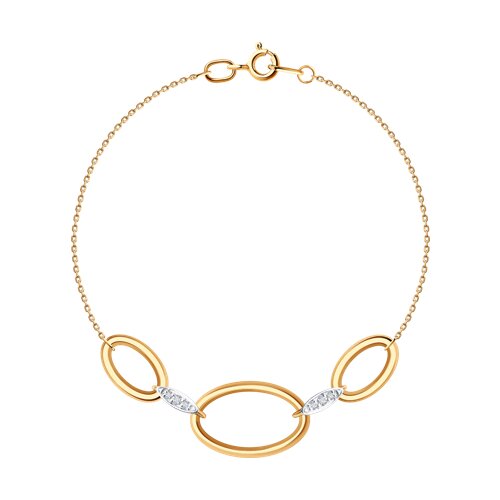 Brățară din aur roșu cu pietre Cubic Zirconia Incolor