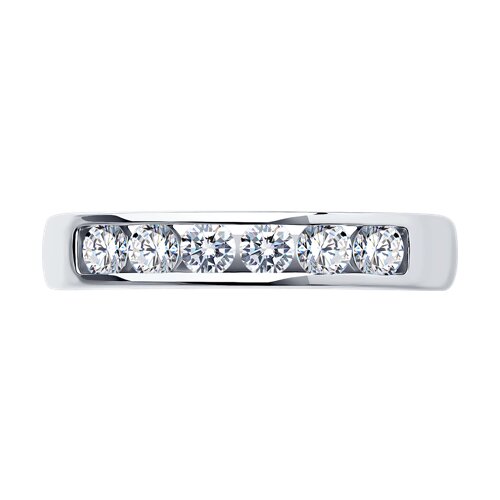 Inel din aur alb cu pietre Cubic Zirconia Incolor