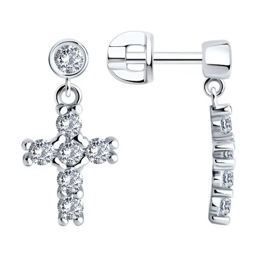 Cercei Pusete din argint cu Cubic Zirconia Incolor