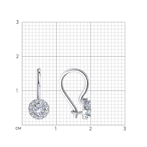 Cercei din argint  cu pietre Cubic Zirconia Incolor