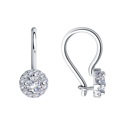 Cercei din argint  cu pietre Cubic Zirconia Incolor