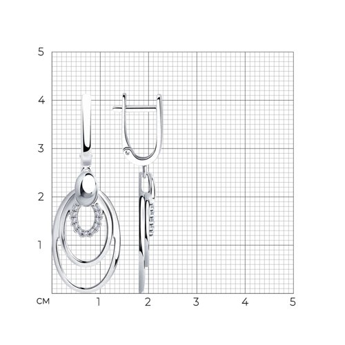 Cercei Suspendați din argint  cu pietre Cubic Zirconia Incolor