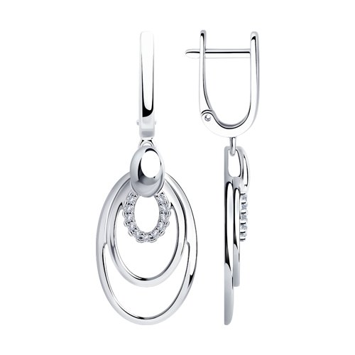 Cercei Suspendați din argint  cu pietre Cubic Zirconia Incolor